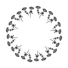 シンプルな手書きのかわいいカーネーションのフレーム