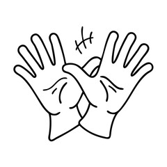jazz hands icon, jazz hands line art - simple line art of jazz hands, perfect for jazz hands logos and icons