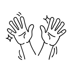 jazz hands icon, jazz hands line art - simple line art of jazz hands, perfect for jazz hands logos and icons