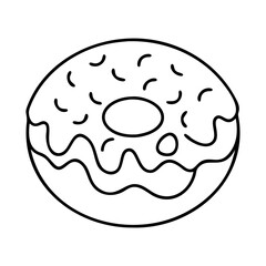 jelly filled doughnut icon, jelly filled doughnut line art - simple line art of jelly filled doughnut, perfect for jelly filled doughnut logos and icons