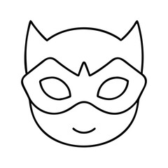 kid friendly superhero mask icon, kid friendly superhero mask line art - simple line art of kid friendly superhero mask, perfect for kid friendly superhero mask logos and icons