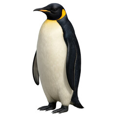 Fototapeta premium Majestic emperor penguin standing tall against transparent background wildlife image