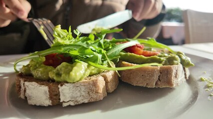 Enjoying a fresh and healthy brunch in a scenic outdoor setting