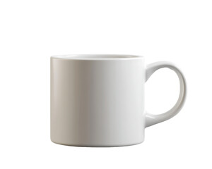 White Ceramic Mug on Transparent Background, PNG