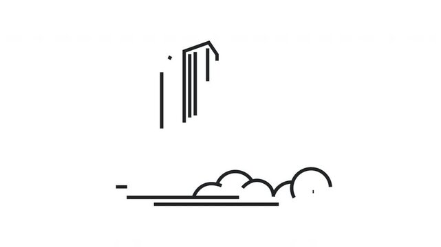 City Skyline line art vector illustration