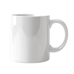 White Ceramic Mug on Transparent Background, PNG