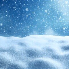 Winter Wonderland Snow Scene: Snowy Landscape with Falling Snowflakes
