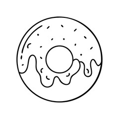 maple glazed doughnut icon, maple glazed doughnut line art - simple line art of maple glazed doughnut, perfect for maple glazed doughnut logos and icons