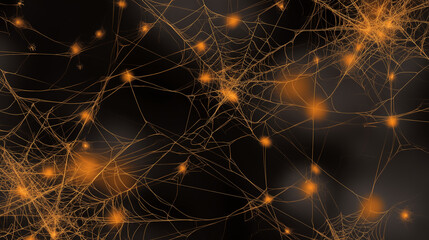 Halloween Background With Spider Webs And Glowing Elements For Wallpaper