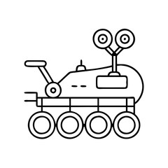 mars rover icon, mars rover line art - simple line art of mars rover, perfect for mars rover logos and icons