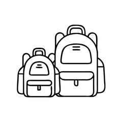 matching backpacks icon, matching backpacks line art - simple line art of matching backpacks, perfect for matching backpacks logos and icons