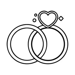 matching rings icon, matching rings line art - simple line art of matching rings, perfect for matching rings logos and icons