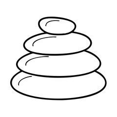 meditation stone stack icon, meditation stone stack line art - simple line art of meditation stone stack, perfect for meditation stone stack logos and icons