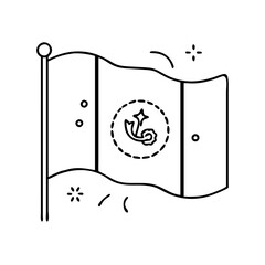 mexican flag waving icon, mexican flag waving line art - simple line art of mexican flag waving, perfect for mexican flag waving logos and icons