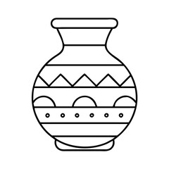 mexican pottery vase icon, mexican pottery vase line art - simple line art of mexican pottery vase, perfect for mexican pottery vase logos and icons
