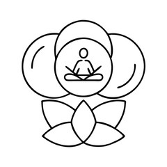 mindfulness symbol icon, mindfulness symbol line art - simple line art of mindfulness symbol, perfect for mindfulness symbol logos and icons