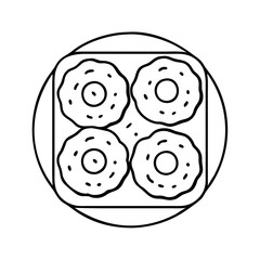 mini doughnuts icon, mini doughnuts line art - simple line art of mini doughnuts, perfect for mini doughnuts logos and icons