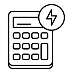 Energy Saving Calculator Icon. Visual representation of energy saving calculator used in HVAC and home service contexts