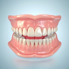 Obraz premium Open Mouth, Big Smile' is a visual representation of joy, communication, and the power of expression, shown through a 3D rendering of an open mouth with perfect, gleaming white teeth and a vibrant