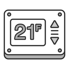Thermostat Icon. Visual representation of thermostat used in HVAC and home service contexts