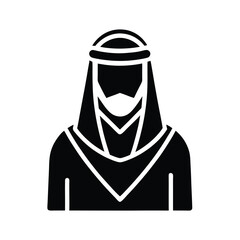 Saudi Man in Shemagh Flat Vector Icon