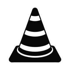 Safety Cone Icon in Bold Vector Style