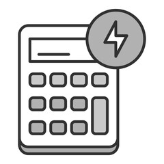 Energy Saving Calculator Icon. Visual representation of energy saving calculator used in HVAC and home service contexts