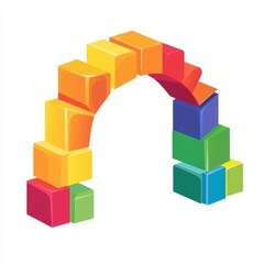 Colorful Blocks Forming an Arch