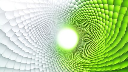 Fototapeta premium Abstract green and white tunnel