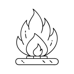 natural gas flame icon, natural gas flame line art - simple line art of natural gas flame, perfect for natural gas flame logos and icons