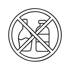 no plastic icon, no plastic line art - simple line art of no plastic, perfect for no plastic logos and icons