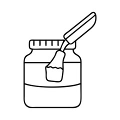 paintbrush in a jar icon, paintbrush in a jar line art - simple line art of paintbrush in a jar, perfect for paintbrush in a jar logos and icons