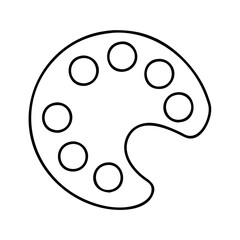paint palette icon, paint palette line art - simple line art of paint palette, perfect for paint palette logos and icons