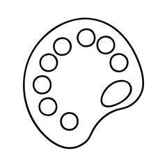 paint palette icon, paint palette line art - simple line art of paint palette, perfect for paint palette logos and icons