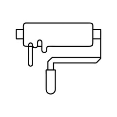 paint roller icon, paint roller line art - simple line art of paint roller, perfect for paint roller logos and icons