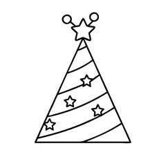 party hat icon, party hat line art - simple line art of party hat, perfect for party hat logos and icons