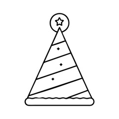 party hat icon, party hat line art - simple line art of party hat, perfect for party hat logos and icons
