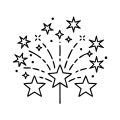patriotic fireworks icon, patriotic fireworks line art - simple line art of patriotic fireworks, perfect for patriotic fireworks logos and icons