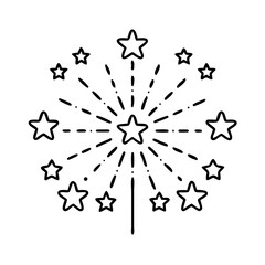 patriotic fireworks icon, patriotic fireworks line art - simple line art of patriotic fireworks, perfect for patriotic fireworks logos and icons