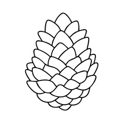 pine cone icon, pine cone line art - simple line art of pine cone, perfect for pine cone logos and icons