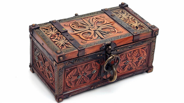 Vintage Decorative Lockbox on white background.PNG - Powered by Adobe