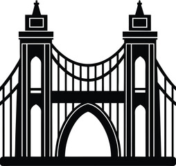 Bridge Gate Silhouette in Black | Iconic Structure Vector