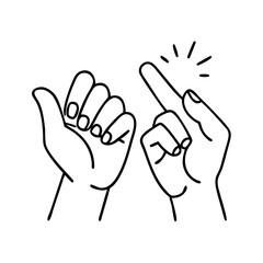 Obraz premium pinky promise icon, pinky promise line art - simple line art of pinky promise, perfect for pinky promise logos and icons