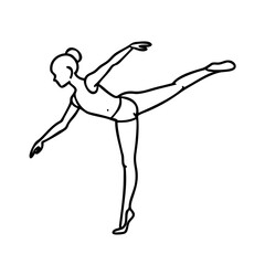 pirouette pose icon, pirouette pose line art - simple line art of pirouette pose, perfect for pirouette pose logos and icons © Sayem
