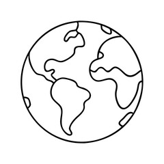 planet earth icon, planet earth line art - simple line art of planet earth, perfect for planet earth logos and icons