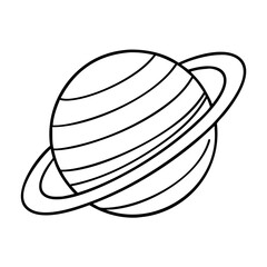 planet with rings saturn icon, planet with rings saturn line art - simple line art of planet with rings saturn, perfect for planet with rings saturn logos and icons