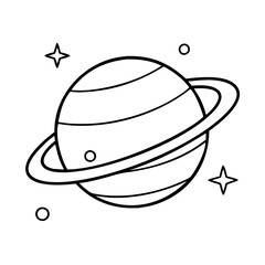 planet with rings saturn icon, planet with rings saturn line art - simple line art of planet with rings saturn, perfect for planet with rings saturn logos and icons
