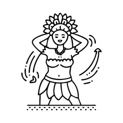 polynesian dancer icon, polynesian dancer line art - simple line art of polynesian dancer, perfect for polynesian dancer logos and icons