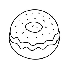 powdered sugar doughnut icon, powdered sugar doughnut line art - simple line art of powdered sugar doughnut, perfect for powdered sugar doughnut logos and icons