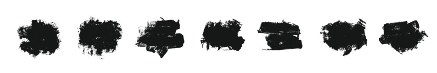 Vector black paint, ink brush stroke, brush, line, or texture. Dirty artistic design element, box, frame..